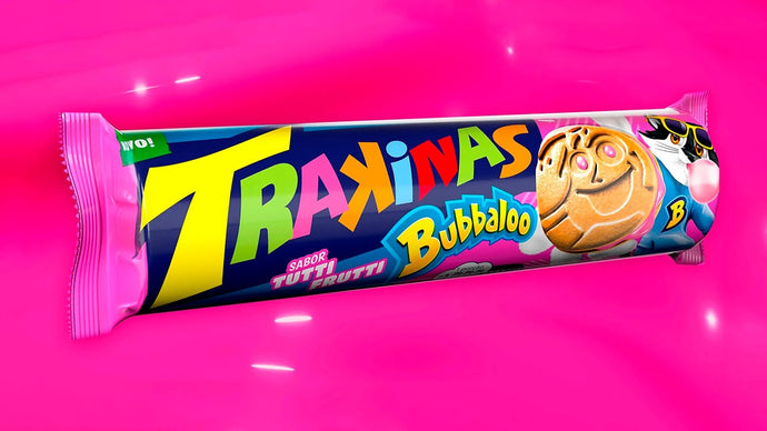 Trakinas Bolacha Recheada Babbaloo Tutti Frutti 126g - Trakinas Babbaloo TuttiFrutti Stuffed Cookies 126g